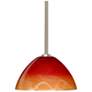 Besa Tessa 10 1/2" Wide Solare/Satin Nickel LED Stem Pendant