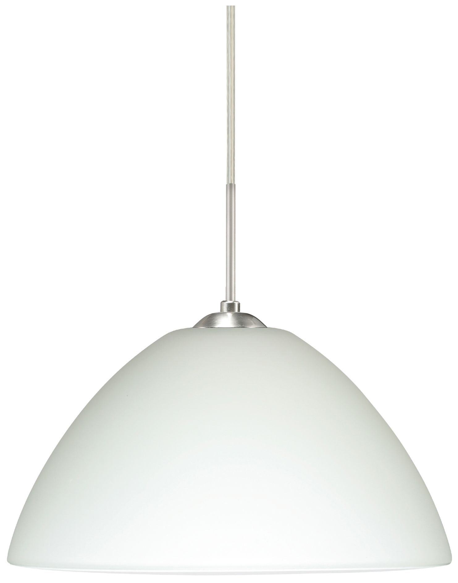 Besa Tessa 10 1/2" Wide White/Satin Nickel Mini Pedant - Made to Order