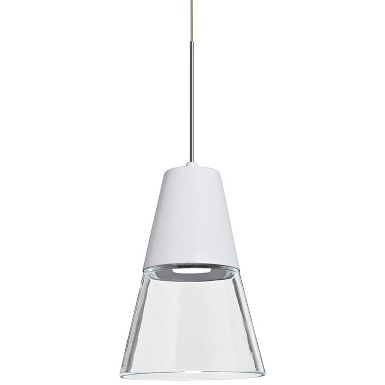 Image 1 Besa Timo 6" Wide Satin Nickel LED Mini Pendant