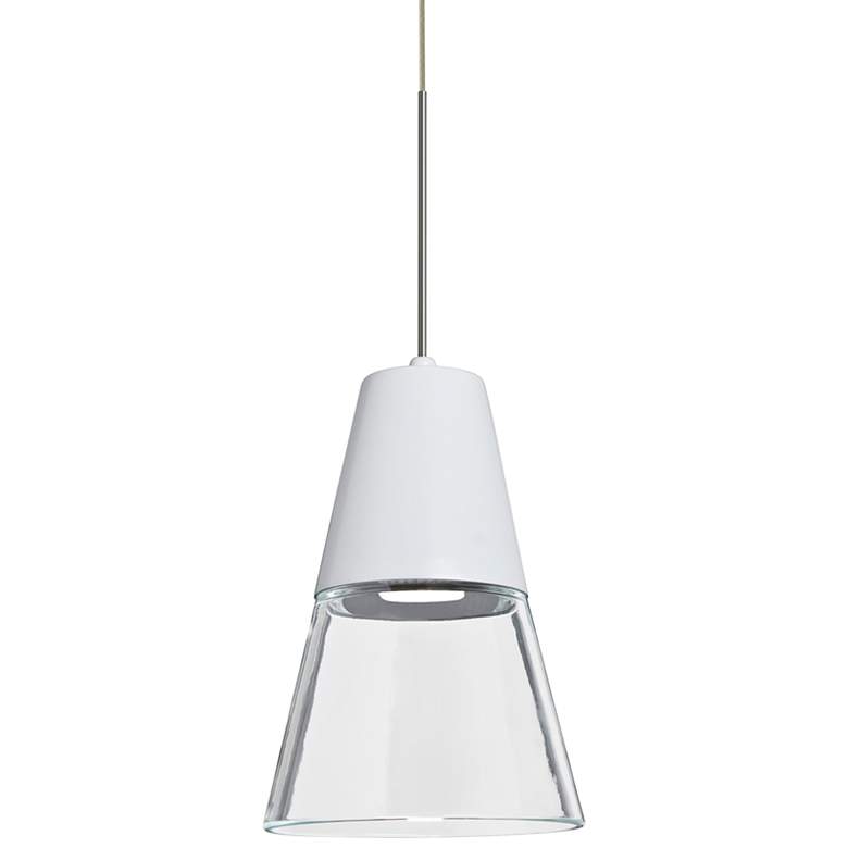 Image 1 Besa Timo 6 inch Wide Satin Nickel LED Mini Pendant