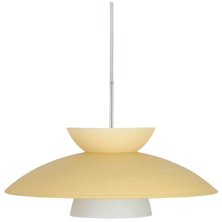 Image 1 Besa Trilo 15" Wide Champagne/Satin Nickel Pendant