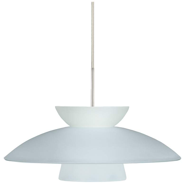 Image 1 Besa Trilo 15" Wide Frost/Satin Nickel Pendant