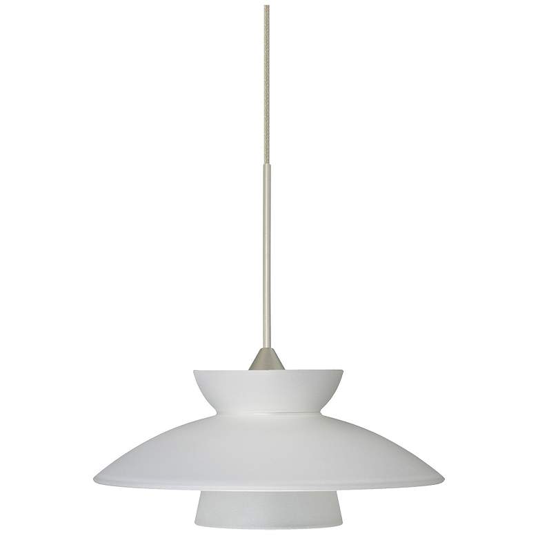 Image 1 Besa Trilo 7" Wide Frost/Satin Nickel LED Pendant