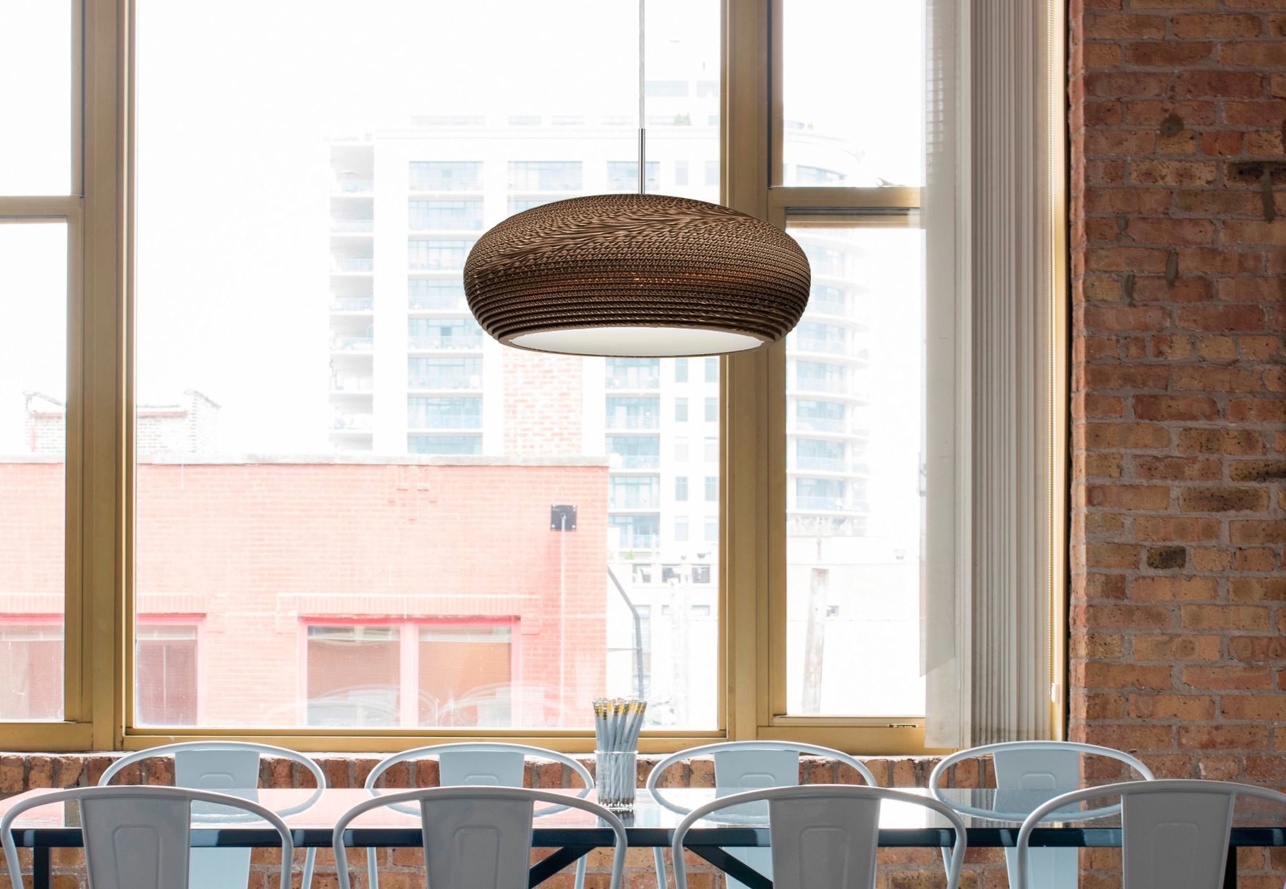 Thumbnail2 of Besa Venus 17 3/4"W Modern Cardboard Dome LED Pendant Light Made to Order more views