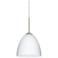Besa Vila 7" Wide Opal Matte/Satin Nickel Mini Pendant Light