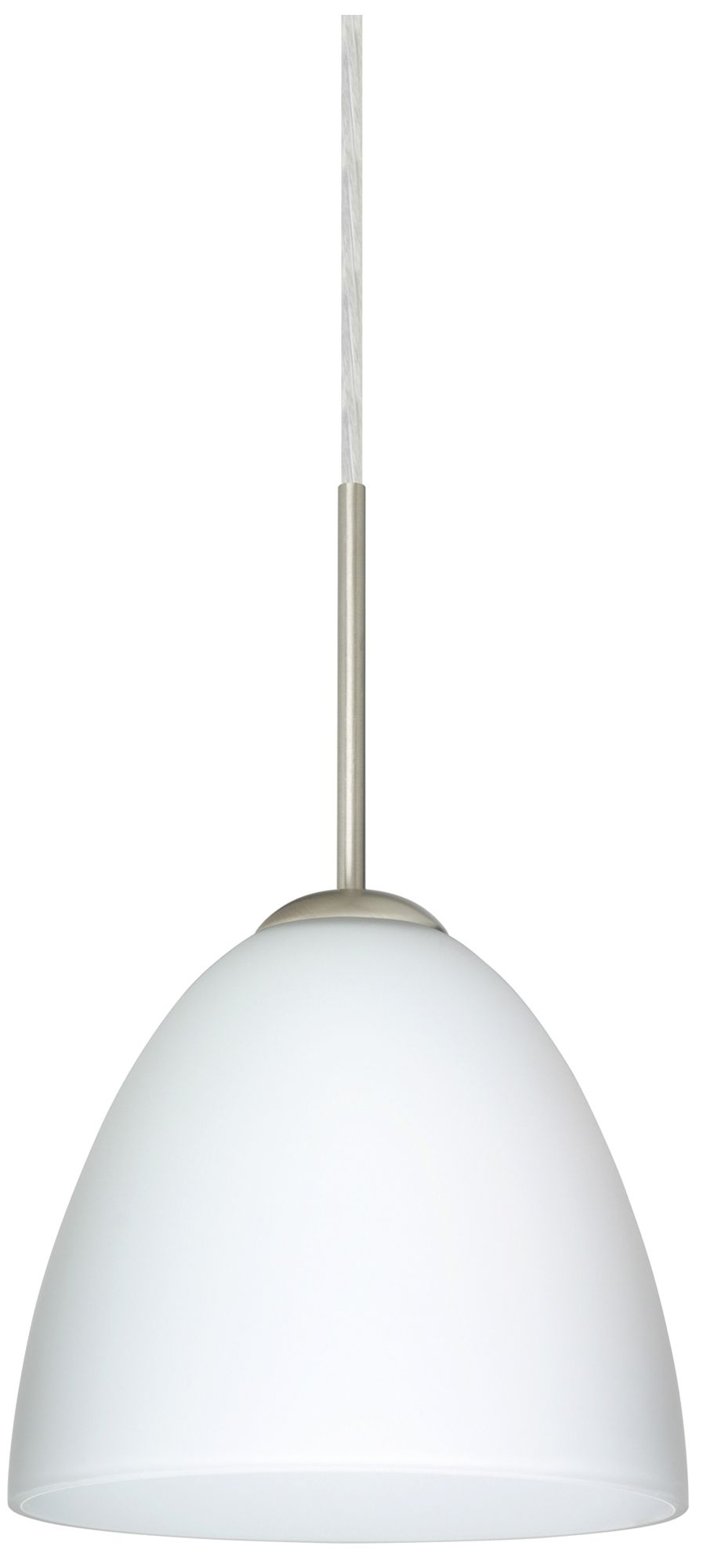 Besa Vila 7" Wide Opal Matte/Satin Nickel Mini Pendant Light Made to Order