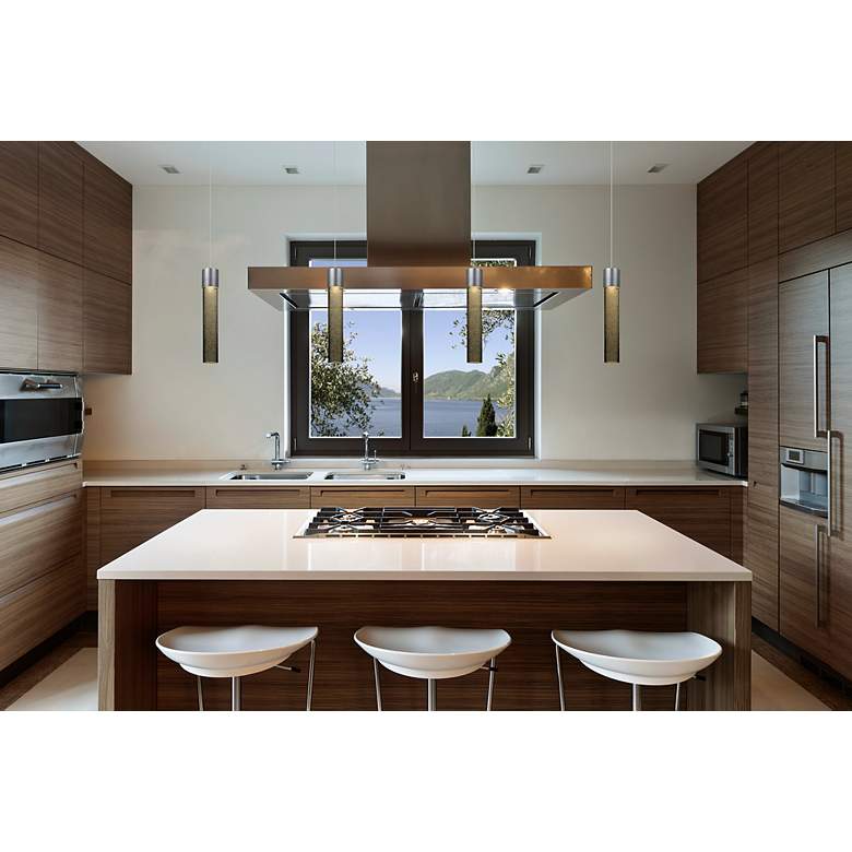 Image 2 Besa Wanda 12 2 1/2" Wide Satin Nickel LED Mini Pendant more views