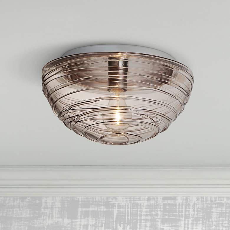 Image 1 Besa Wave 12 inch Wide Smoke Ceiling Light