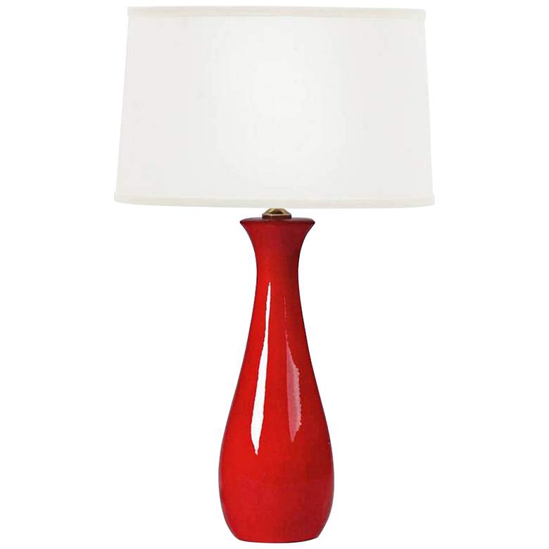 Image 1 Besh Red Elongated Vase Ceramic Table Lamp