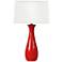 Besh Red Elongated Vase Ceramic Table Lamp