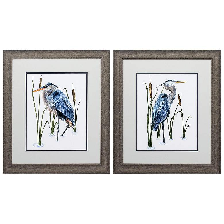 Image 1 Beside The Lake 19"W x 22"H Framed Art Set of 2