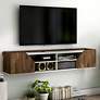 1_Besque 61 1/4" Wide White 2-Door Floating TV Stand