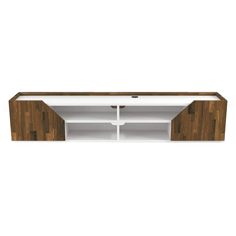 Image 5 Besque 61 1/4" Wide White 2-Door Floating TV Stand more views