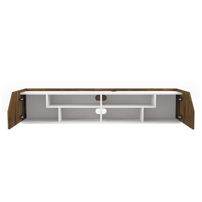 Image 6 Besque 61 1/4" Wide White 2-Door Floating TV Stand more views