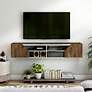 7_Besque 61 1/4" Wide White 2-Door Floating TV Stand more views