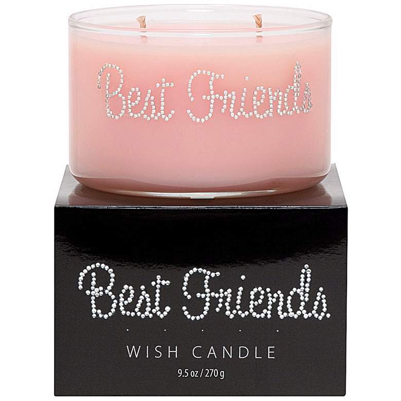 Image 1 Best Friends Hand-Jeweled Pink Wish Candle
