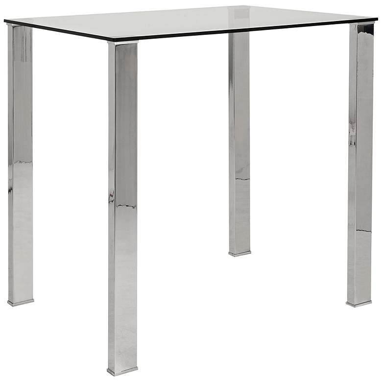 Image 1 Beth Stainless and Clear Glass Bar Table
