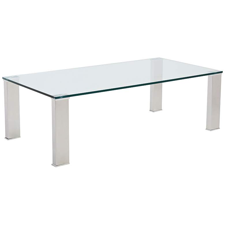 Image 1 Beth Stainless and Clear Glass Coffee Table