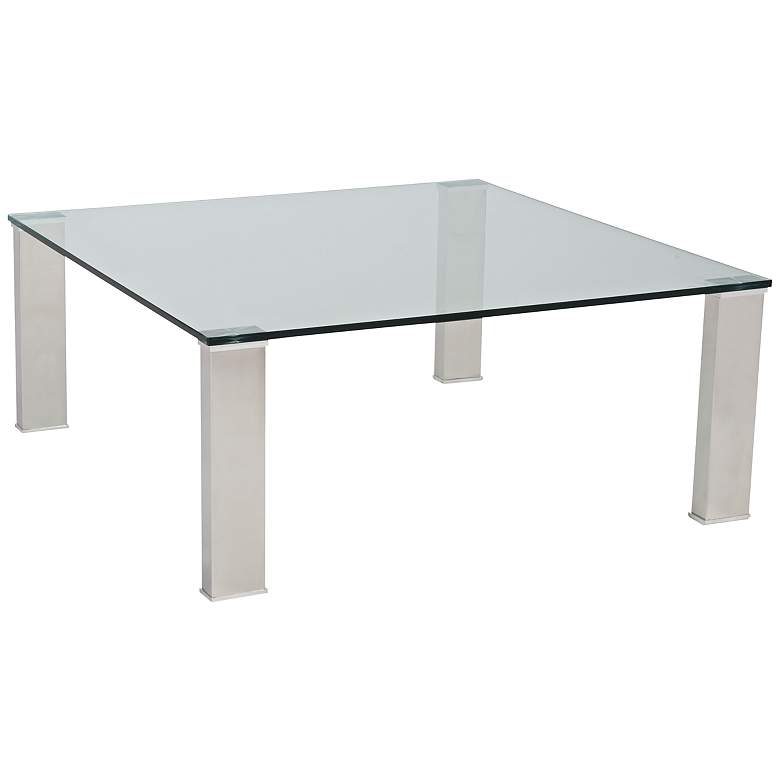 Image 1 Beth Stainless and Clear Glass Square Coffee Table