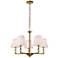Bethany 5 Lts Pendant In Brass With White Fabric Shade