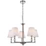 Bethany 5 Lts Pendant In Satin Nickel With White Fabric Shade