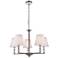Bethany 5 Lts Pendant In Satin Nickel With White Fabric Shade