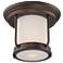 Bethany; LED Outdoor Flush Fixture with Satin White Glass