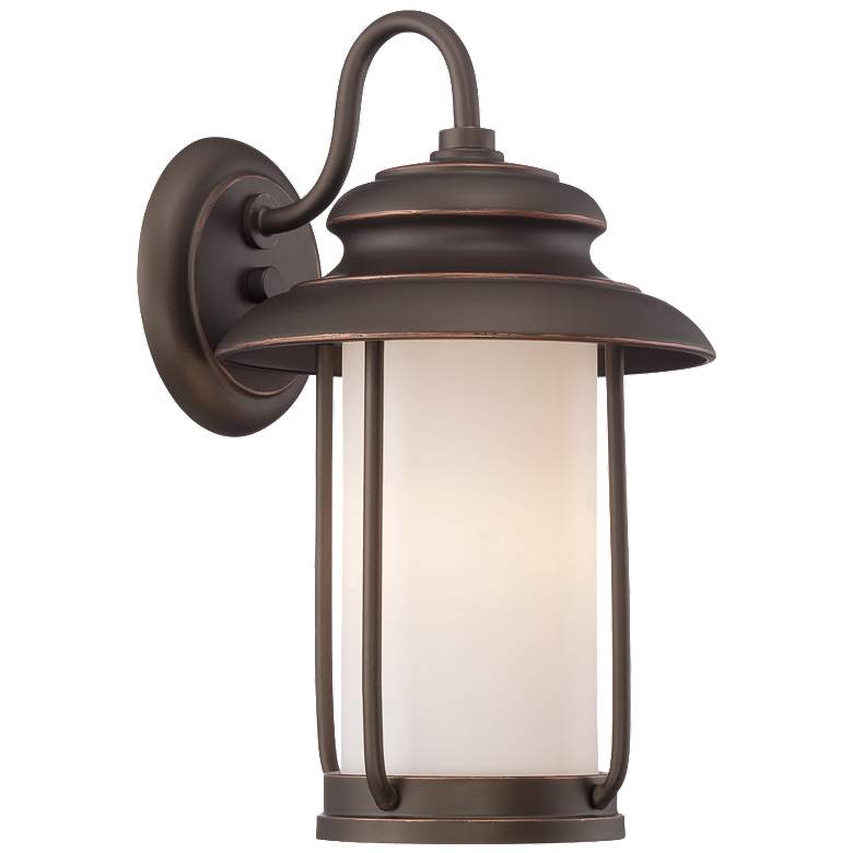 Image 1 Bethany; LED Outdoor Small Wall with Satin White Glass