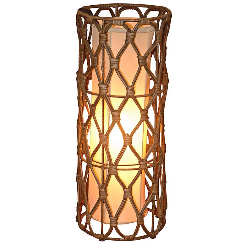 Image 1 Bethany Wicker Wrapped Iron 20 inch High Table Lamp