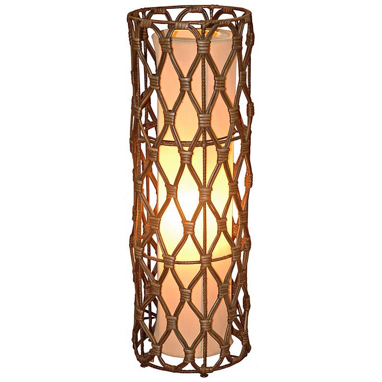 Image 1 Bethany Wicker Wrapped Iron 24 inch High Table Lamp