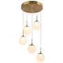 1_Betonicifolia 14"W Modern Brass LED Multi-Light Pendant