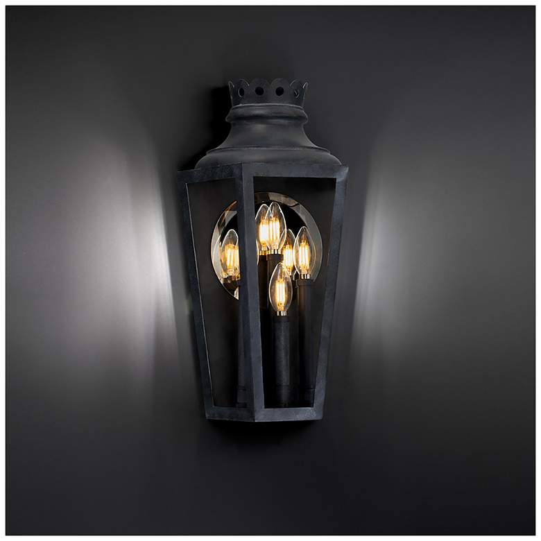 Image 3 Betony 20"H x 11"W 4-Light Outdoor Wall Light in Weathered Zinc more views