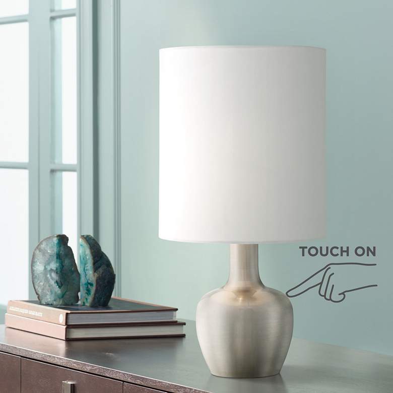 Image 1 Betsy Brushed Nickel 15 1/4" High Touch On-Off Table Lamp