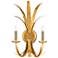 Bette 19 1/2" High Grecian Gold Leaf 2-Light Wall Sconce