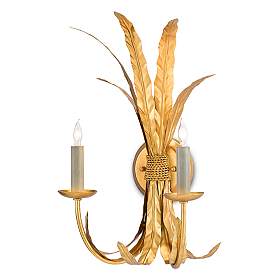Image2 of Bette 19 1/2" High Grecian Gold Leaf 2-Light Wall Sconce more views