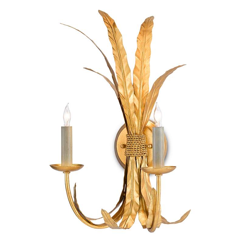 Image 2 Bette 19 1/2" High Grecian Gold Leaf 2-Light Wall Sconce more views