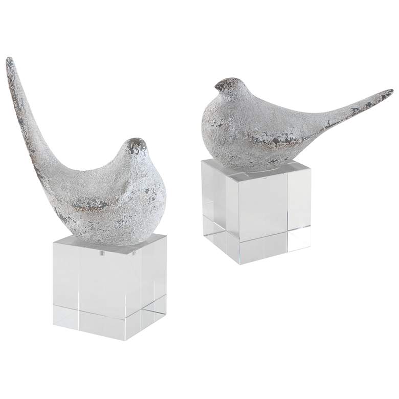 Image 1 Better Together 11" High Textured Silver Figurines Set of 2