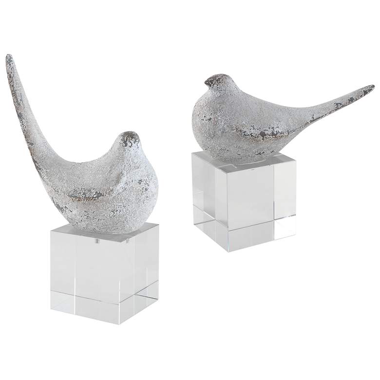 Image 2 Better Together 11" High Textured Silver Figurines Set of 2
