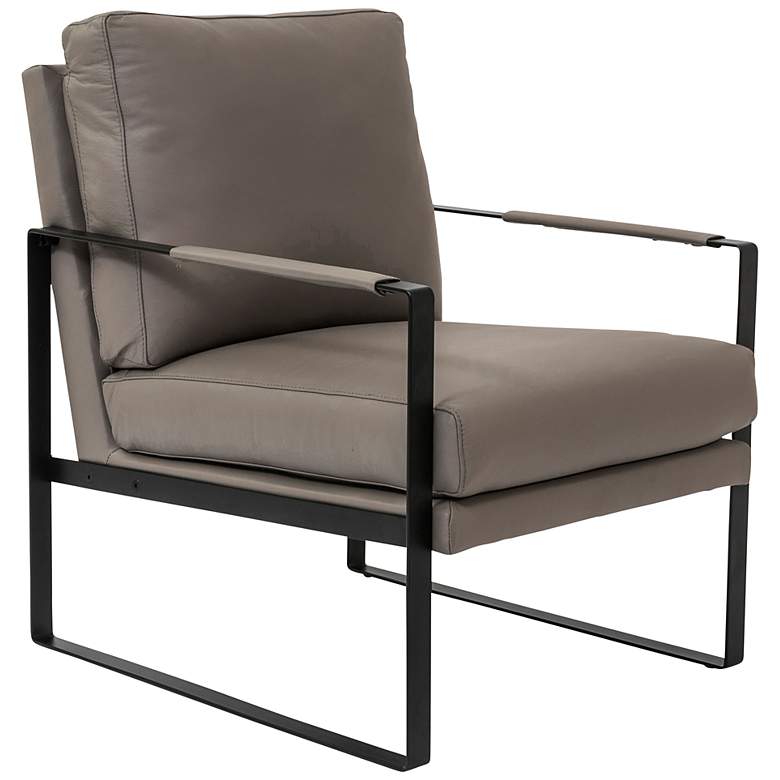 Image 2 Bettina Gray Leather Lounge Chair