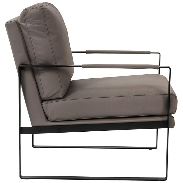 Image 6 Bettina Gray Leather Lounge Chair more views