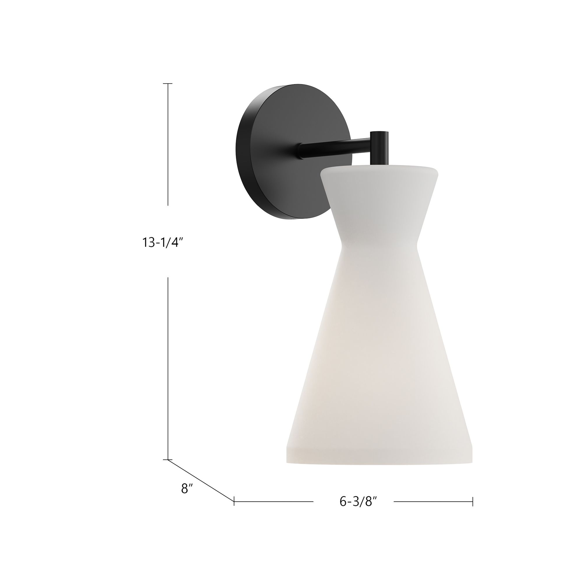 Image 3 Betty 13 1/4" High Matte Black Wall Sconce more views