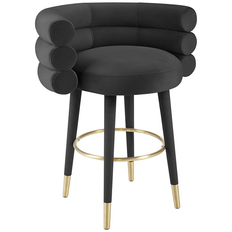 Image 1 Betty 26 1/2" Black Velvet Counter Stool