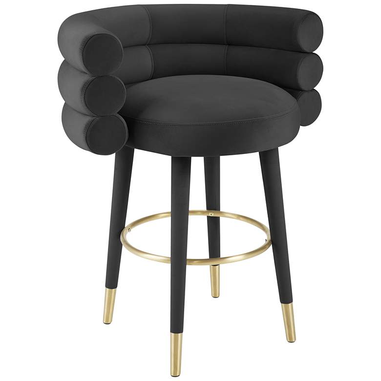 Image 1 Betty 26 1/2 inch Black Velvet Counter Stool