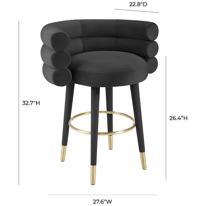 Image 5 Betty 26 1/2" Black Velvet Counter Stool more views
