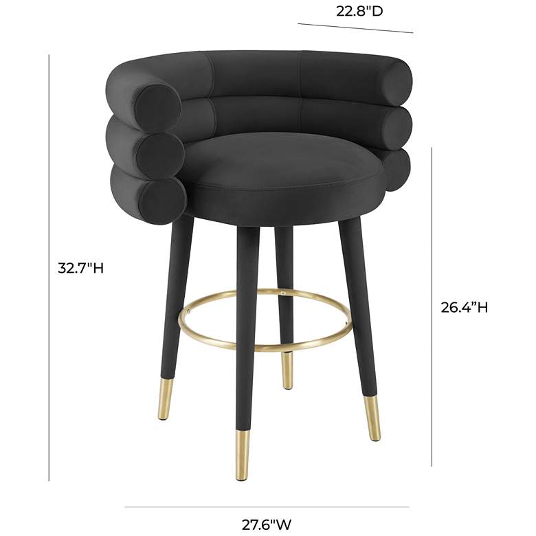 Image 5 Betty 26 1/2 inch Black Velvet Counter Stool more views