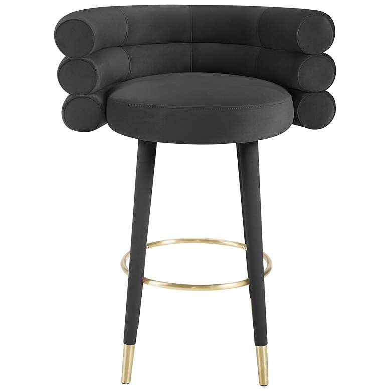 Image 3 Betty 30 1/4" Black Velvet Bar Stool more views