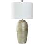 Betty 32" High Champagne Silver Table Lamp With Off-White Shade