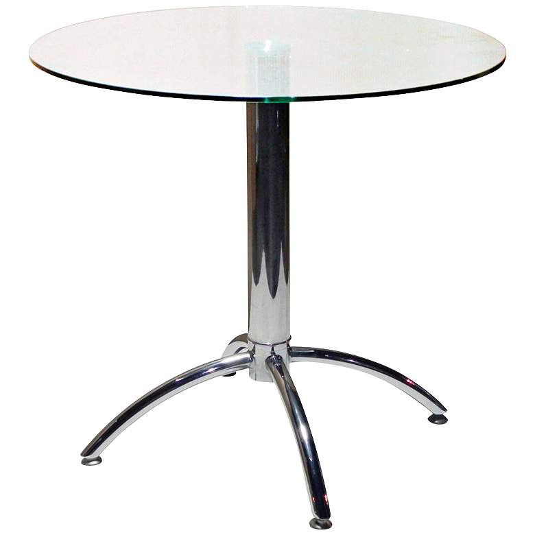 Image 1 Betty Chrome Glass Top Round Dining Table
