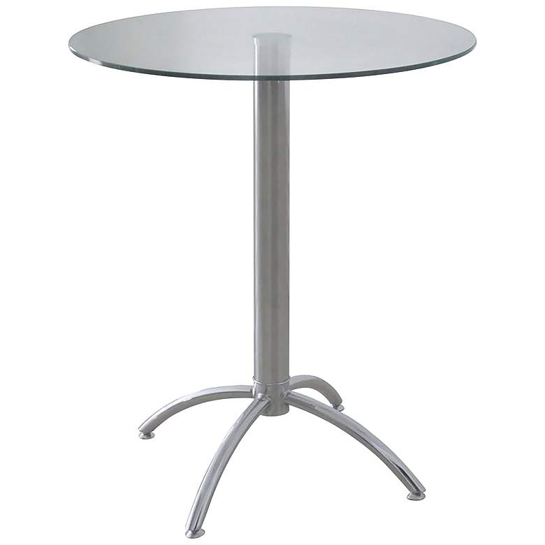 Image 1 Betty Clear Glass and Chrome Round Bar Table