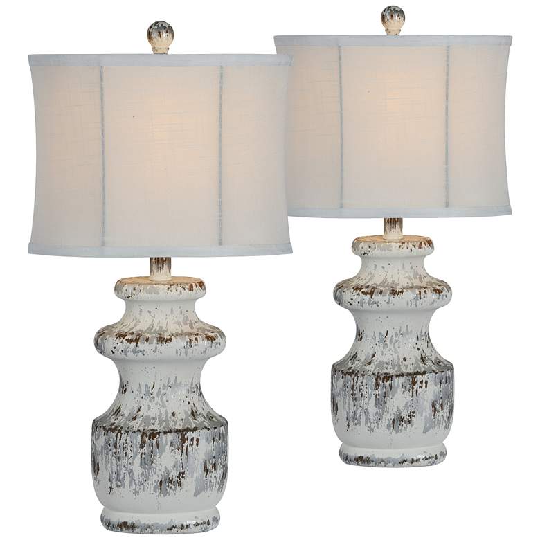 Image 1 Betty Jo Antique Silver And White Table Lamps Set of 2